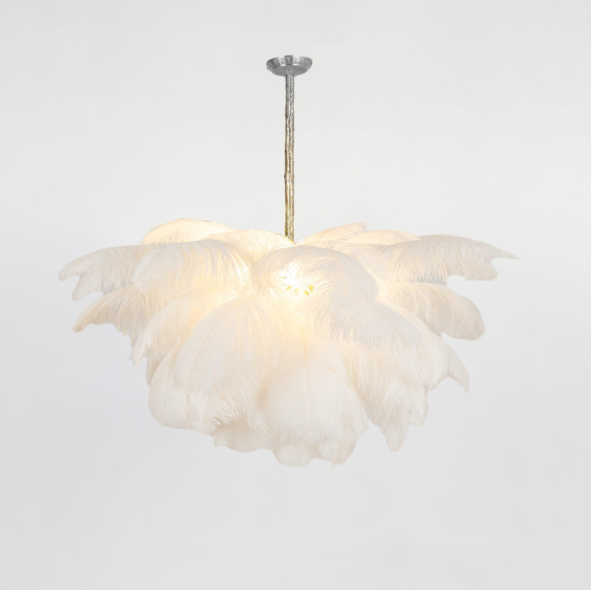 Ostrich Feather Gasolier Chandelier