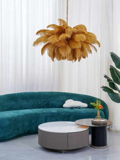 Ostrich Feather Gasolier Chandelier