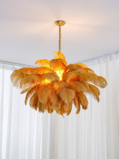 Ostrich Feather Gasolier Chandelier