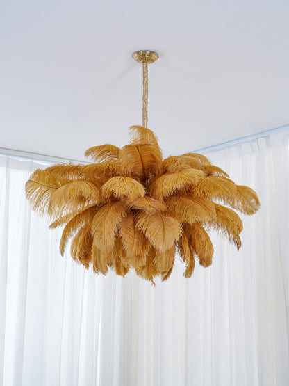 Ostrich Feather Gasolier Chandelier