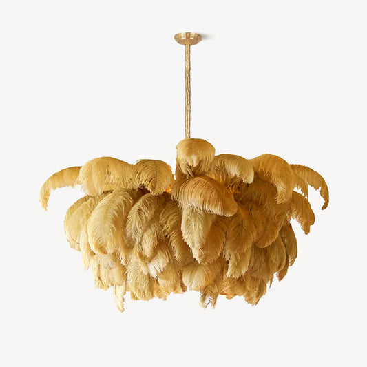 Ostrich Feather Gasolier Chandelier