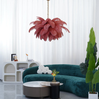 Ostrich Feather Gasolier Chandelier