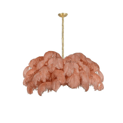 Ostrich Feather Gasolier Chandelier