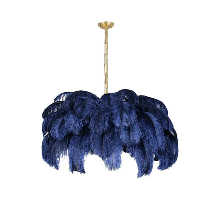 Ostrich Feather Gasolier Chandelier