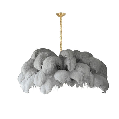 Ostrich Feather Gasolier Chandelier