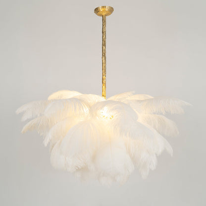 Ostrich Feather Gasolier Chandelier