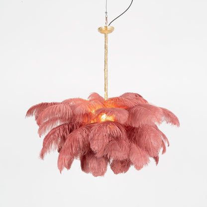 Ostrich Feather Gasolier Chandelier