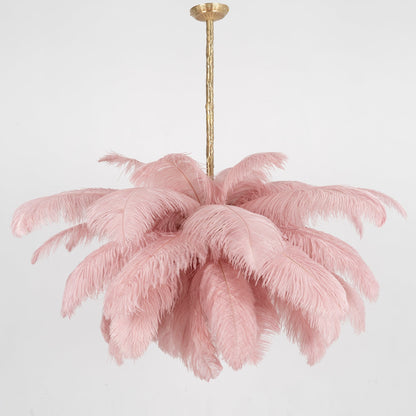 Ostrich Feather Gasolier Chandelier