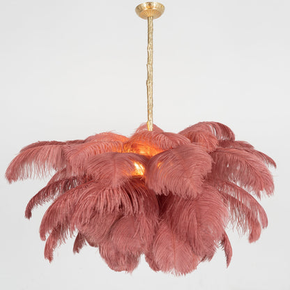 Ostrich Feather Gasolier Chandelier