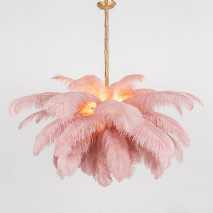 Ostrich Feather Gasolier Chandelier