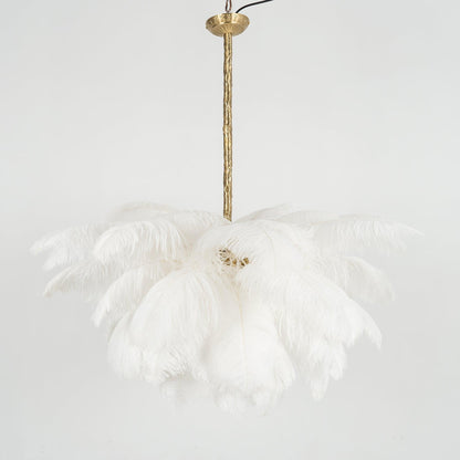 Ostrich Feather Gasolier Chandelier