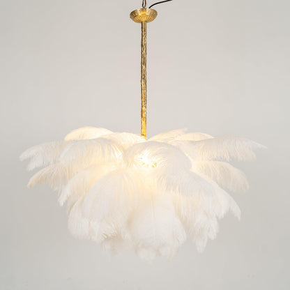 Ostrich Feather Gasolier Chandelier