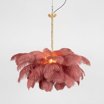 Ostrich Feather Gasolier Chandelier