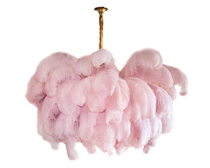 Ostrich Feather Gasolier Chandelier