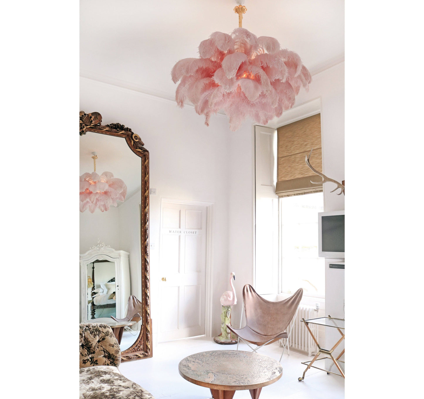 Ostrich Feather Gasolier Chandelier