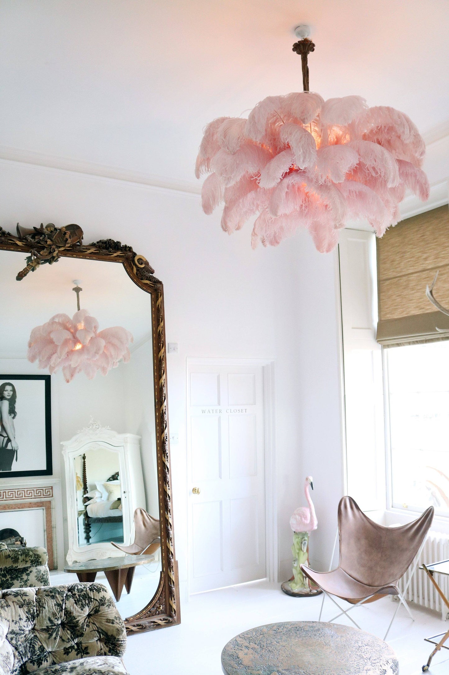 Ostrich Feather Gasolier Chandelier