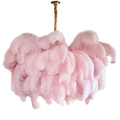 Ostrich Feather Gasolier Chandelier