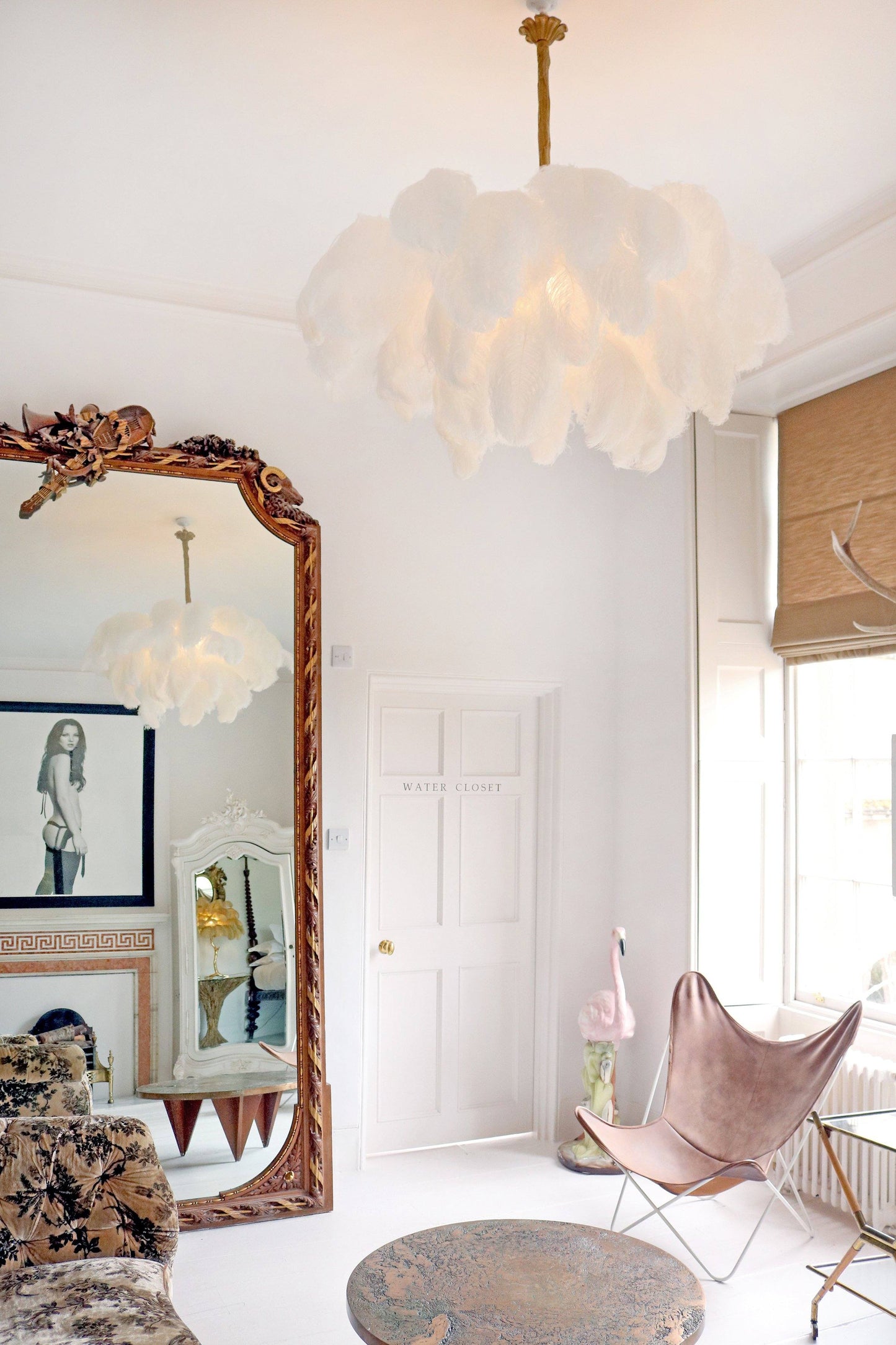 Ostrich Feather Gasolier Chandelier