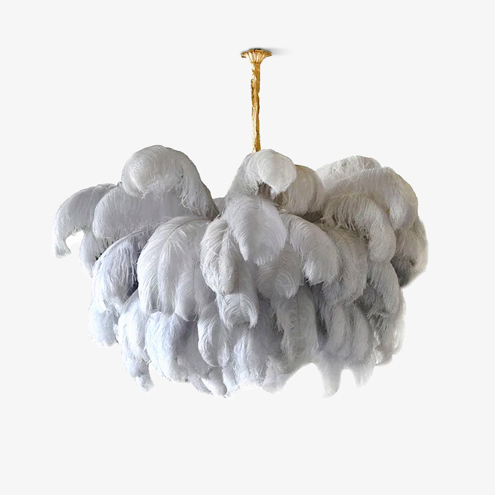 Ostrich Feather Gasolier Chandelier