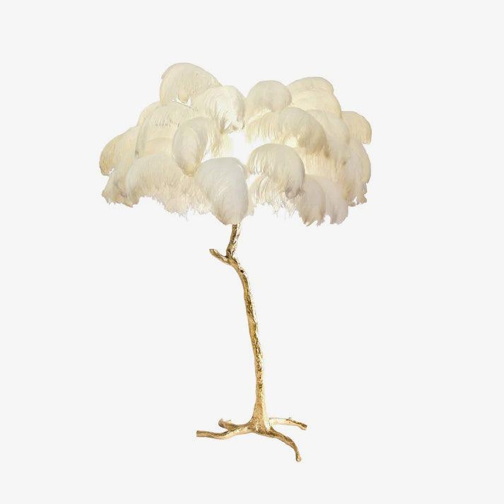 Ostrich Feather Brass Floor-mounted Lamp Floor Lamp