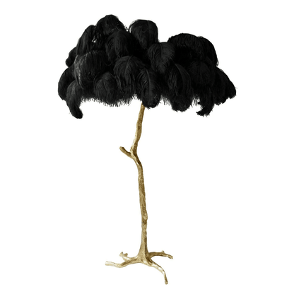 Ostrich Feather Brass Floor-mounted Lamp Floor Lamp