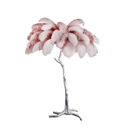 Ostrich Feather Brass Floor-mounted Lamp Floor Lamp