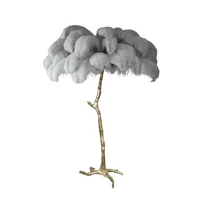 Ostrich Feather Brass Floor-mounted Lamp Floor Lamp