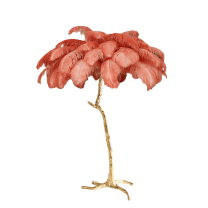 Ostrich Feather Brass Floor-mounted Lamp Floor Lamp