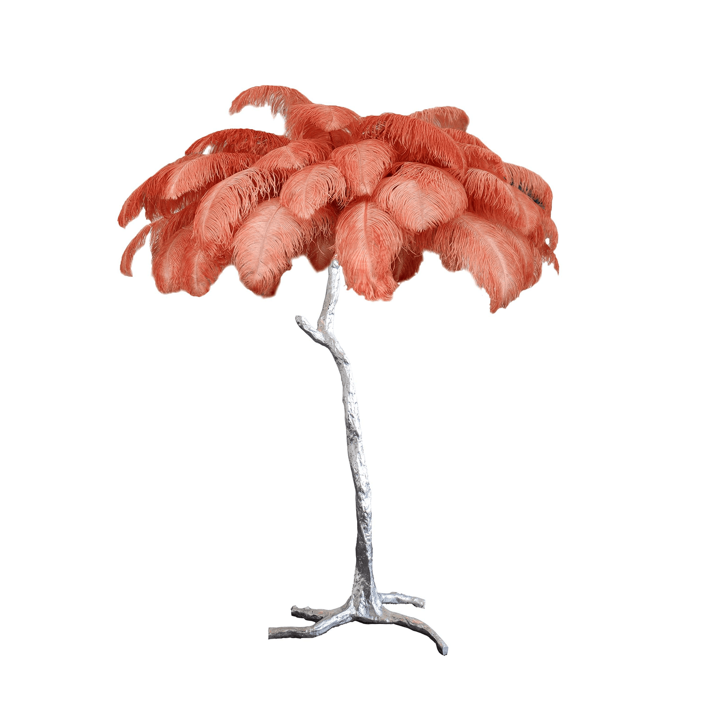 Ostrich Feather Brass Floor-mounted Lamp Floor Lamp