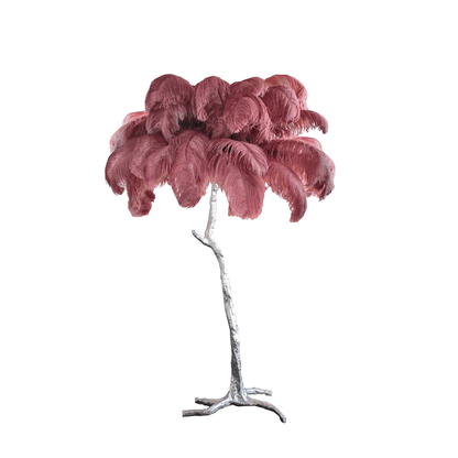 Ostrich Feather Brass Floor-mounted Lamp Floor Lamp