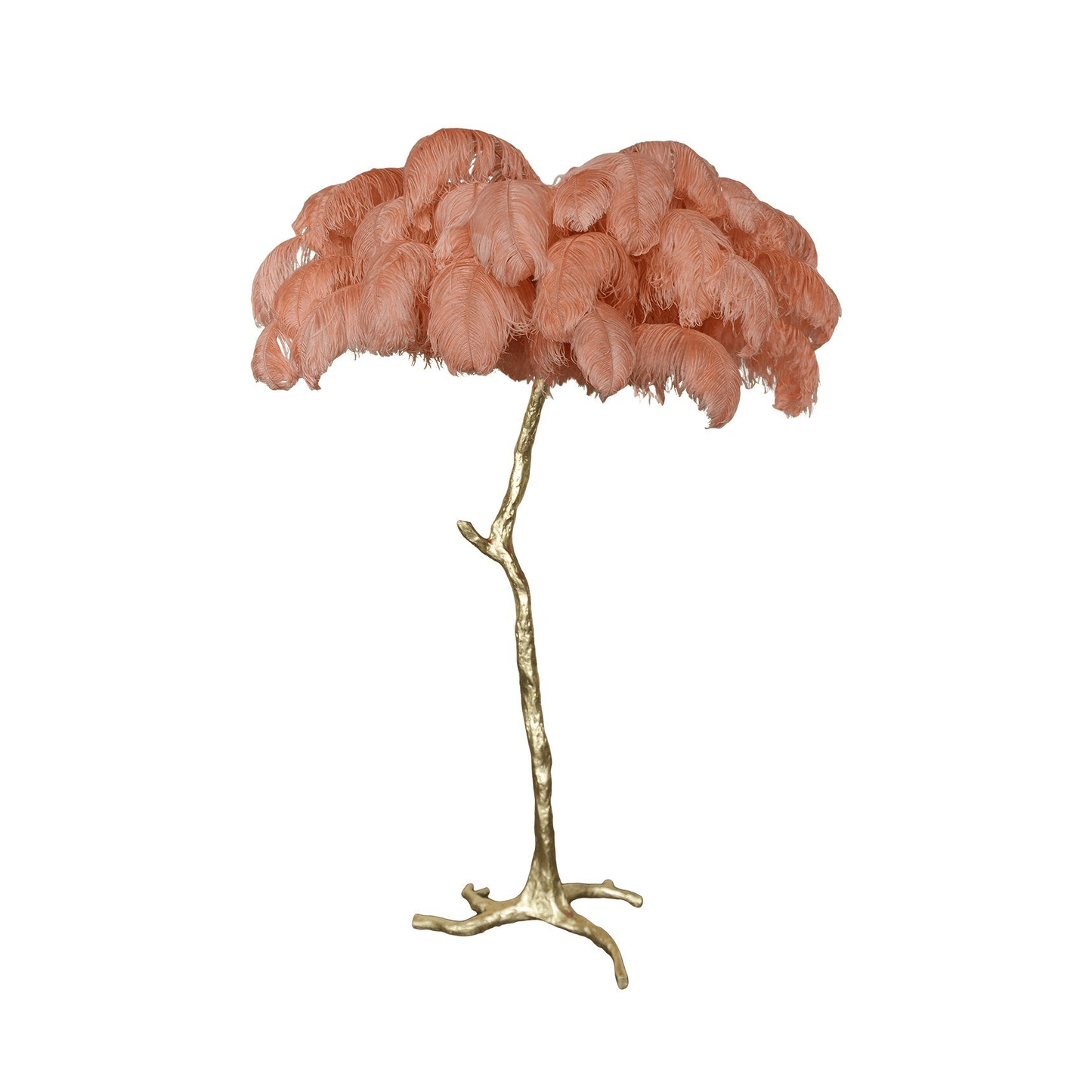 Ostrich Feather Brass Floor-mounted Lamp Floor Lamp