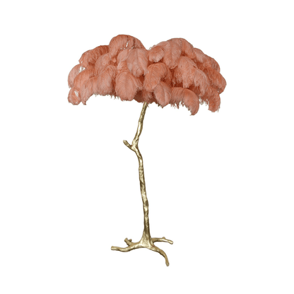 Ostrich Feather Brass Floor-mounted Lamp Floor Lamp