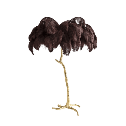 Ostrich Feather Brass Floor-mounted Lamp Floor Lamp