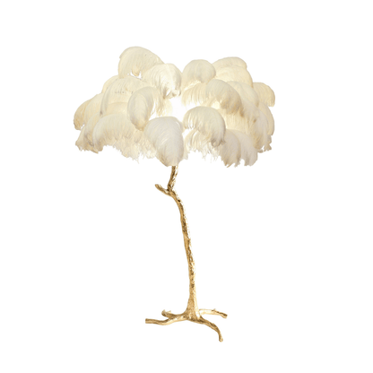 Ostrich Feather Brass Floor-mounted Lamp Floor Lamp