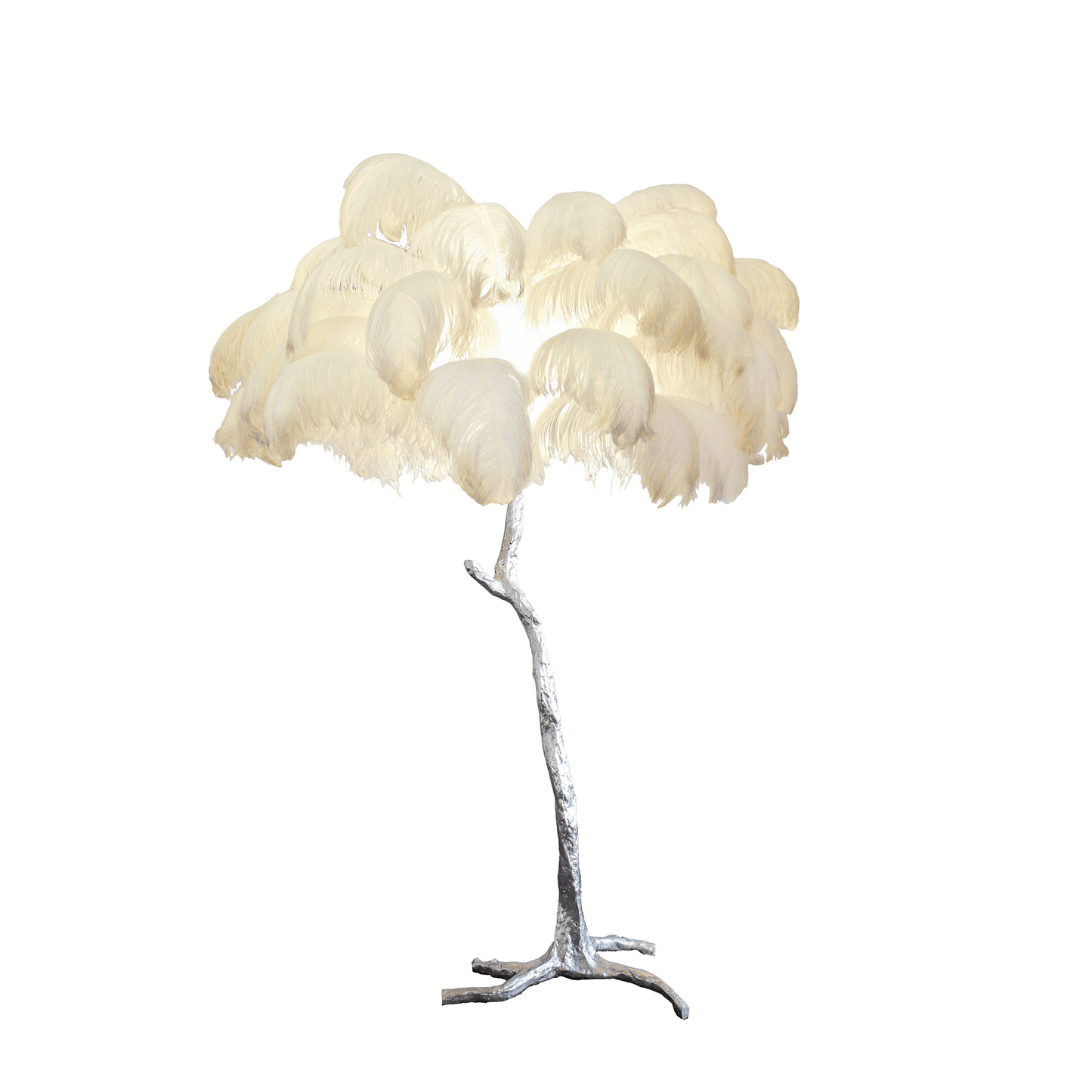 Ostrich Feather Brass Floor-mounted Lamp Floor Lamp