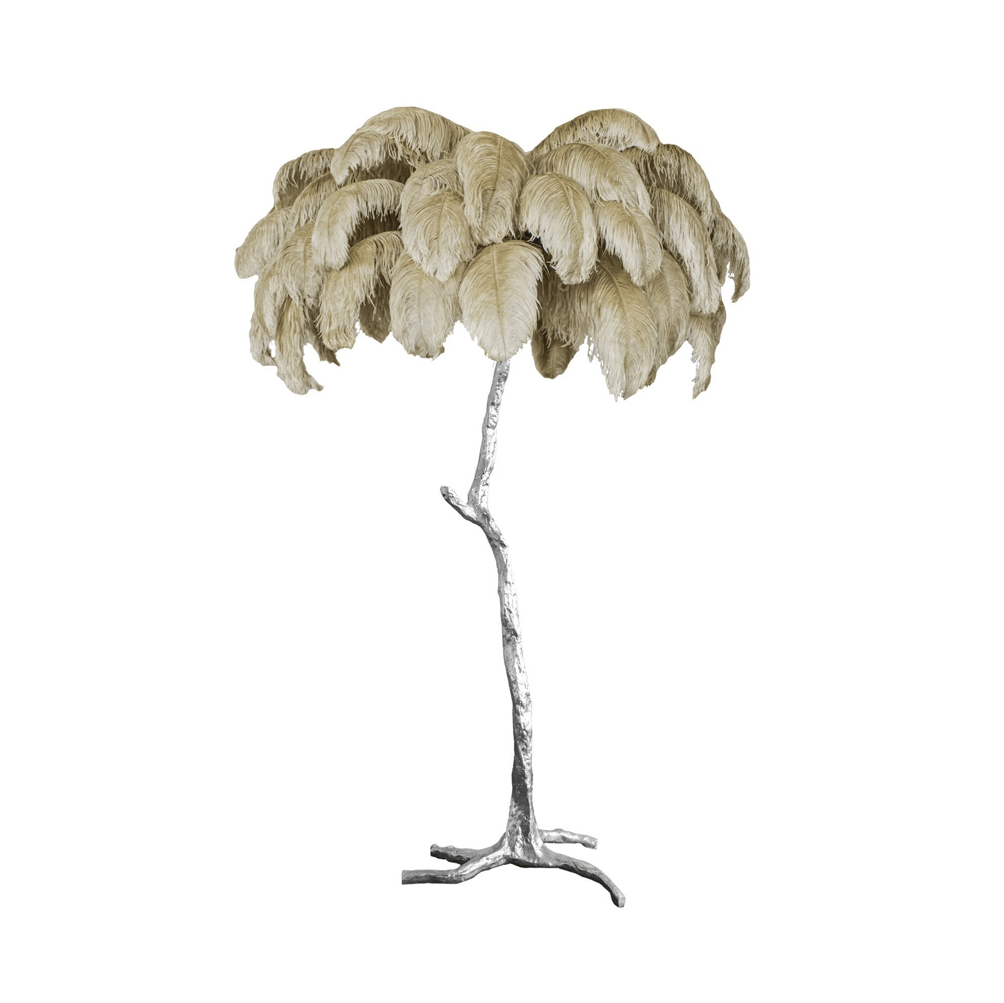 Ostrich Feather Brass Floor-mounted Lamp Floor Lamp