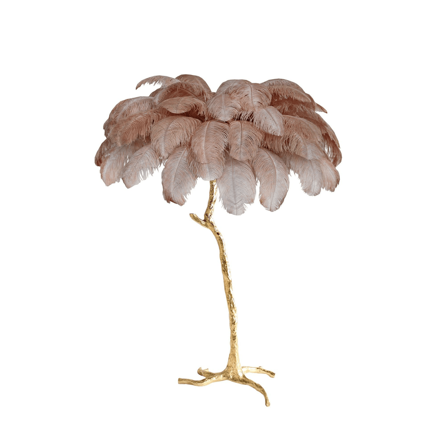 Ostrich Feather Brass Floor-mounted Lamp Floor Lamp