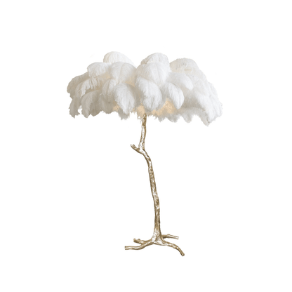 Ostrich Feather Brass Floor-mounted Lamp Floor Lamp