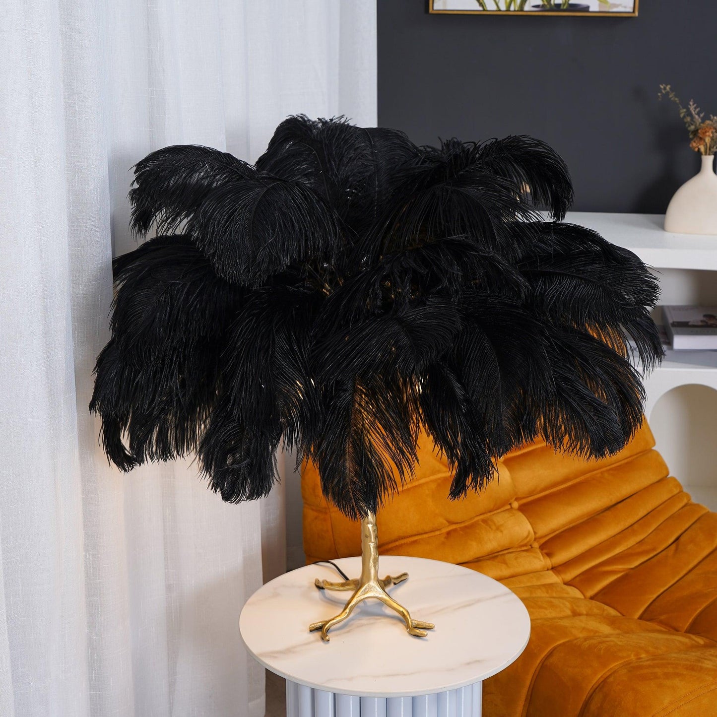 Ostrich Feather Reading light Table Lamp