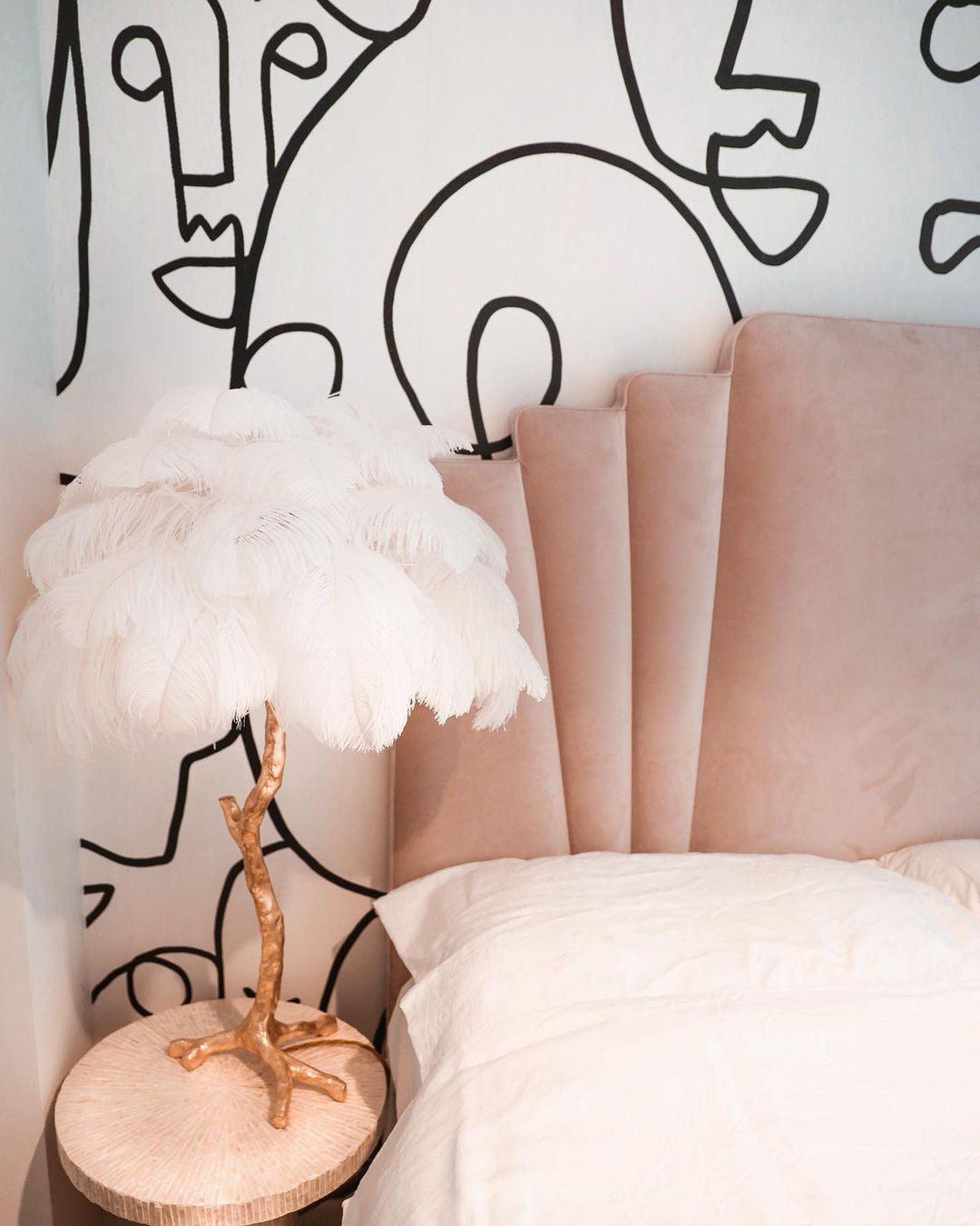 Ostrich Feather Reading light Table Lamp