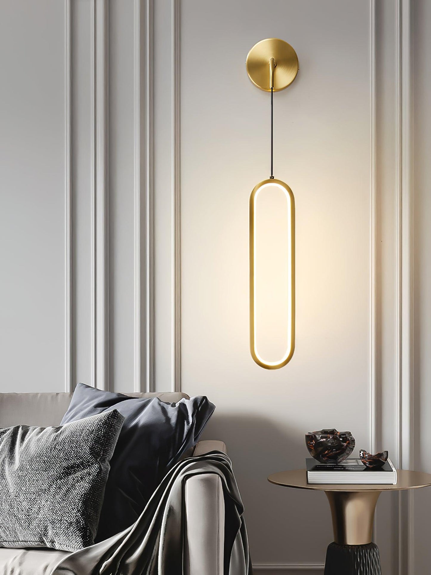 Oval LED Brass Bracket light Wall Lamp