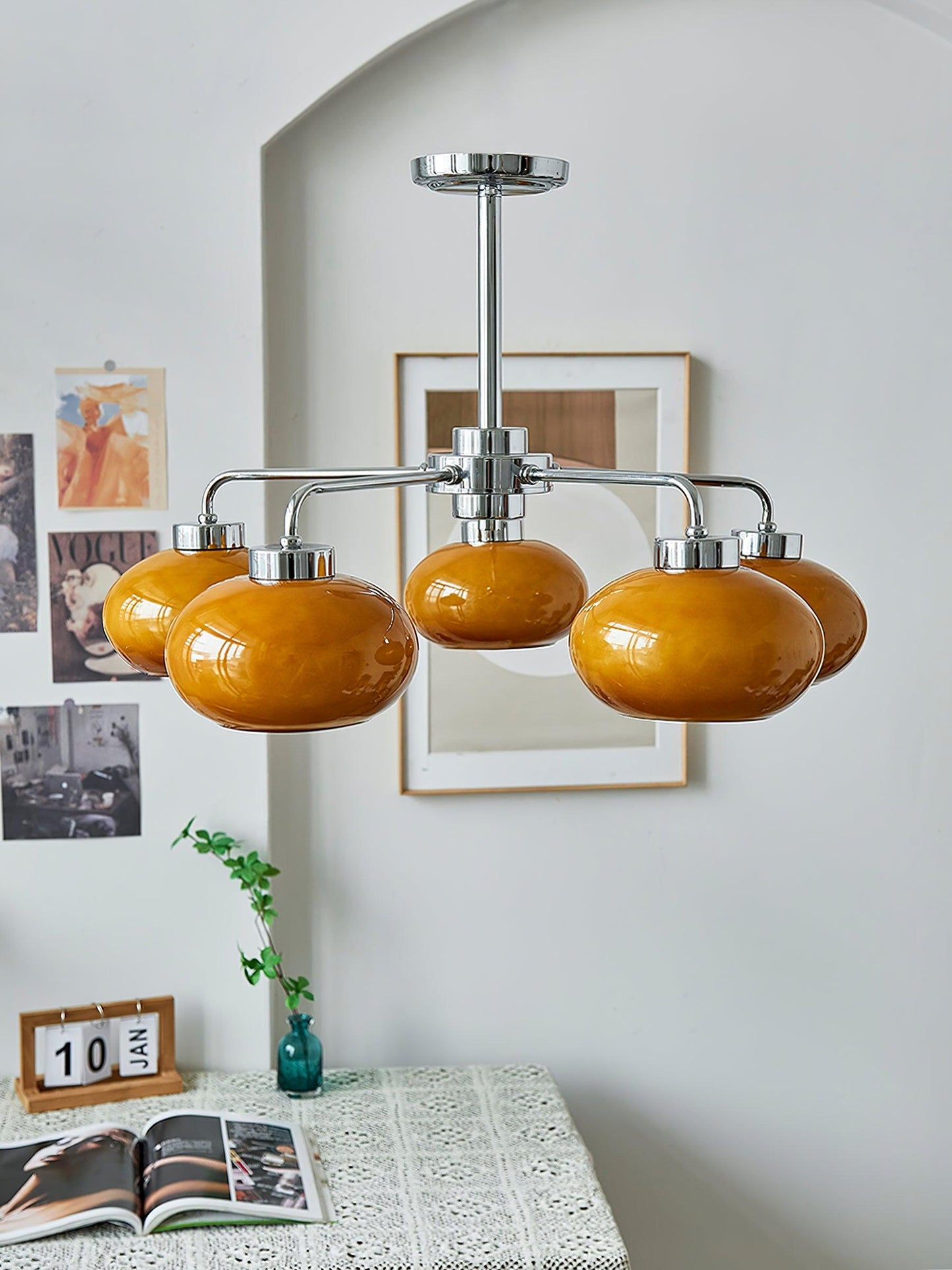 Oval Persimmon Crown Chandelier