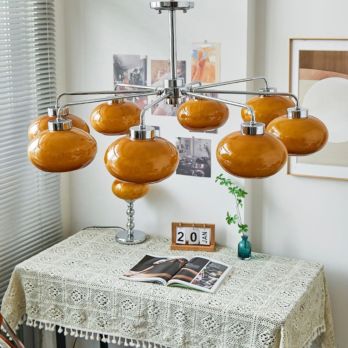 Oval Persimmon Crown Chandelier