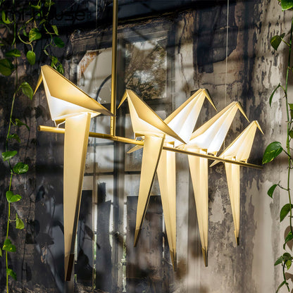 Paper Crane Bird LED Electrolier Chandelier