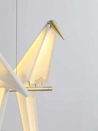 Paper Crane Bird LED Electrolier Chandelier