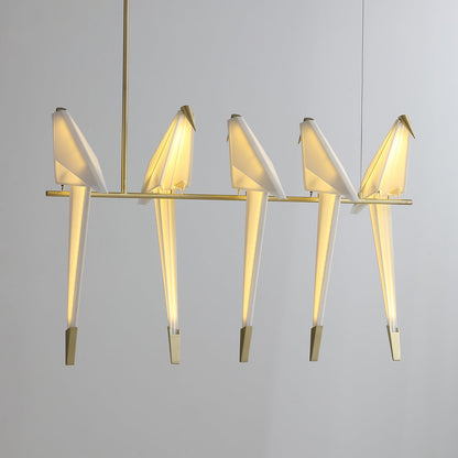 Paper Crane Bird LED Electrolier Chandelier