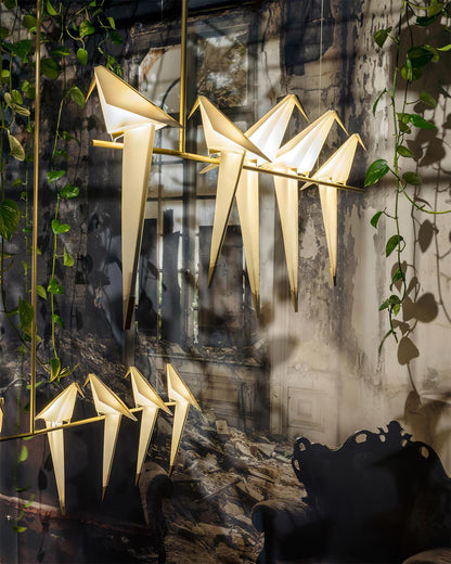 Paper Crane Bird LED Electrolier Chandelier