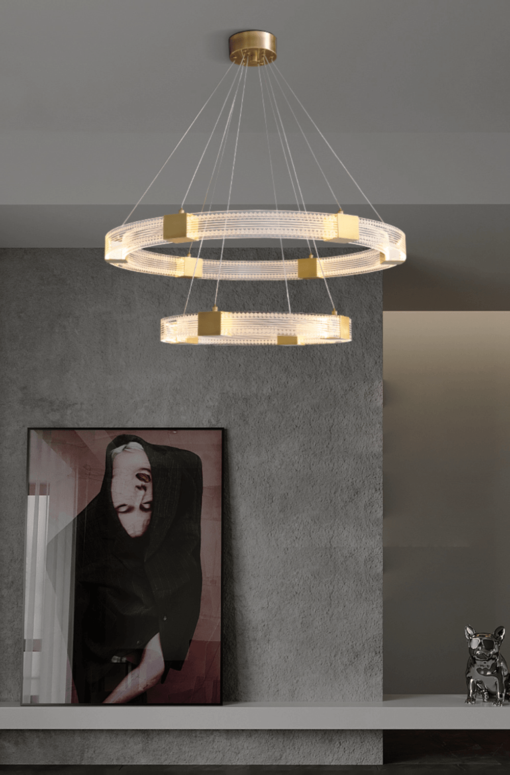 Parallel Ring LED Electrolier Chandelier