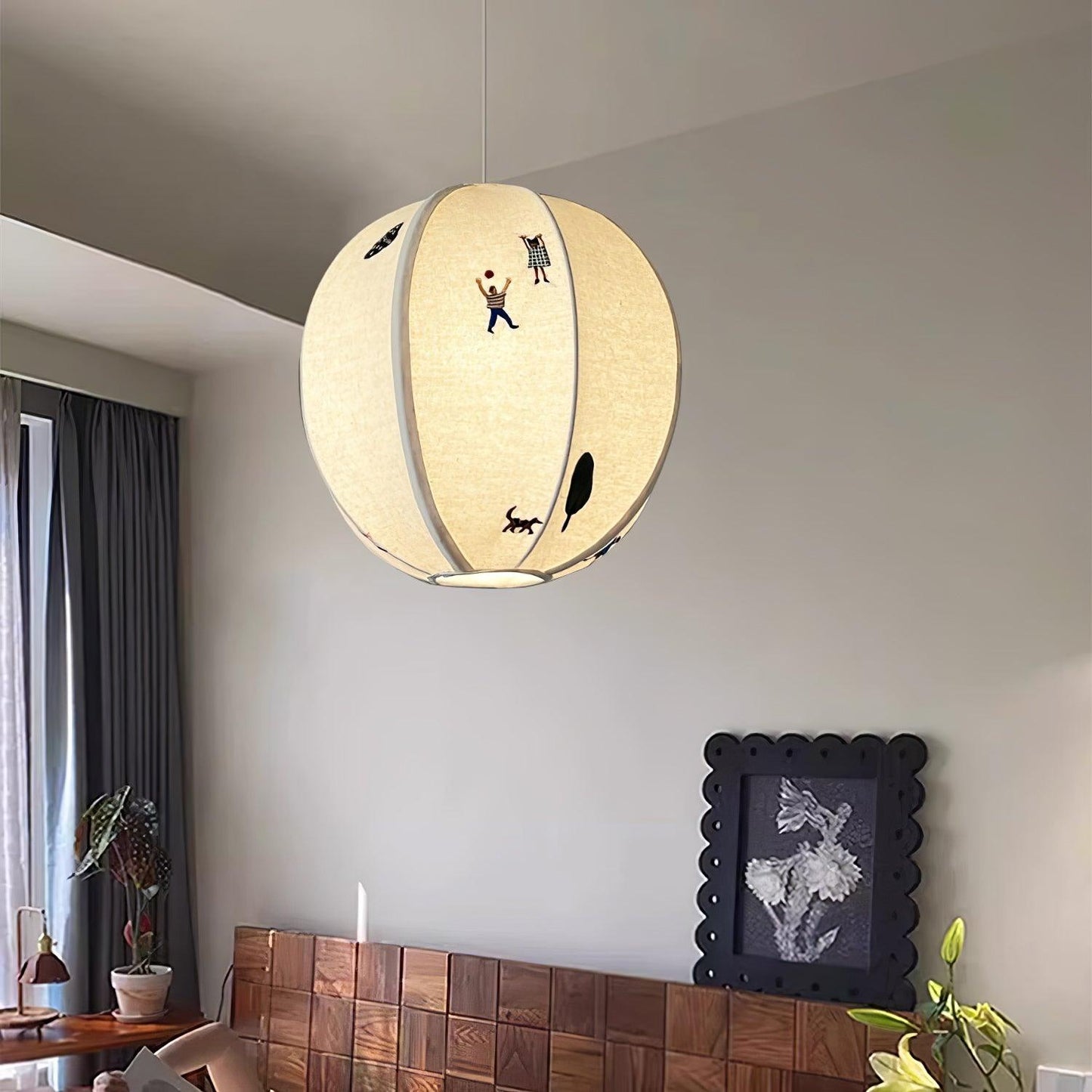 Park Embroidered Textile Swag Lamp