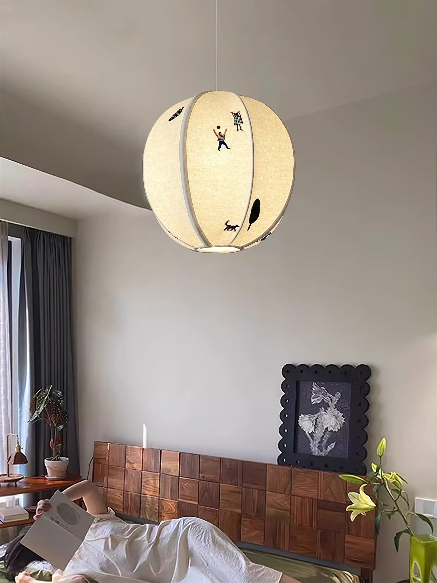 Park Embroidered Textile Houselight Pendant Lamp